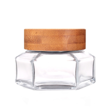 3Oz 4Oz 50Ml 100Ml 120Ml 300Ml 16Oz Hexagon Body Scrub Cosmetic Jar With Wood Wooden Top Cap Lid